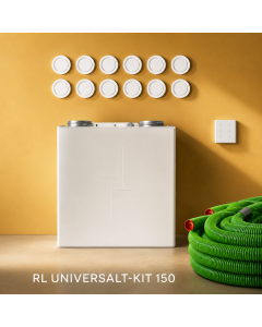 RL Zentrale Lüftungsanlage mit Wärmerückgewinnung - Universalkit 150 ( bis 150 m² | bis zu 6 Räume)