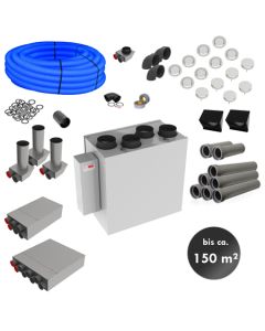 RL150ZA – zentrale Lüftungsanlage mit Wärmerückgewinnung (Komplett-Montage-Set für bis zu 150m²)