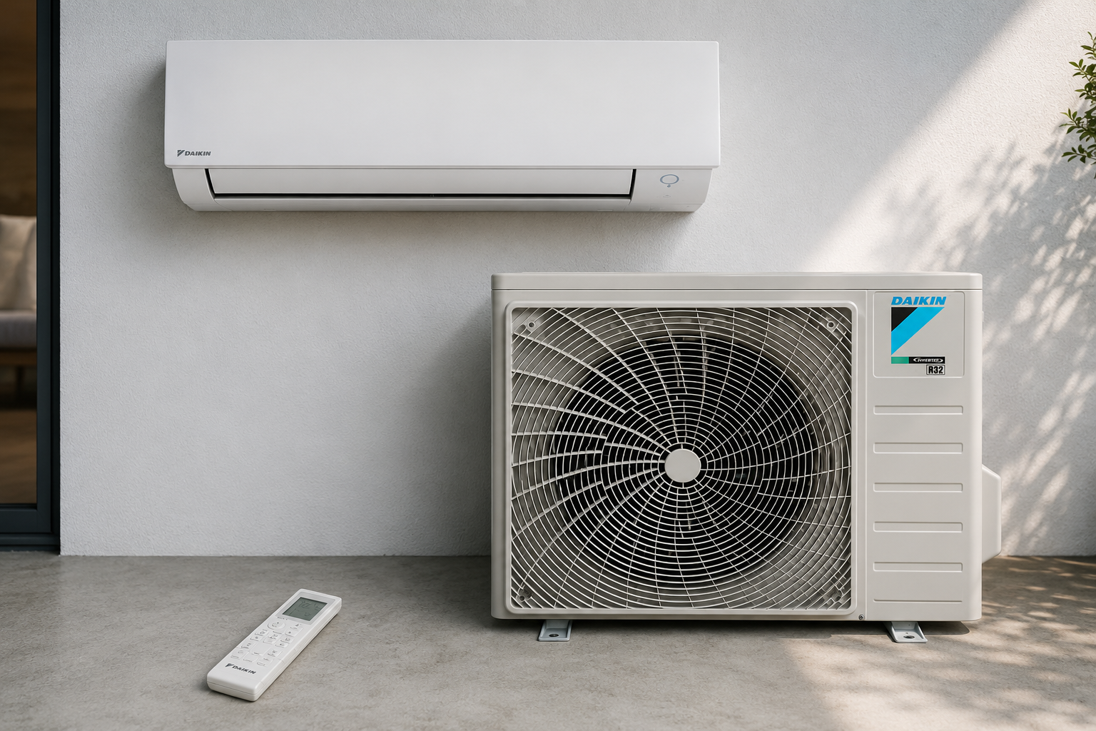 Daikin Sensira FTXC20E in einem hellen Wohnraum